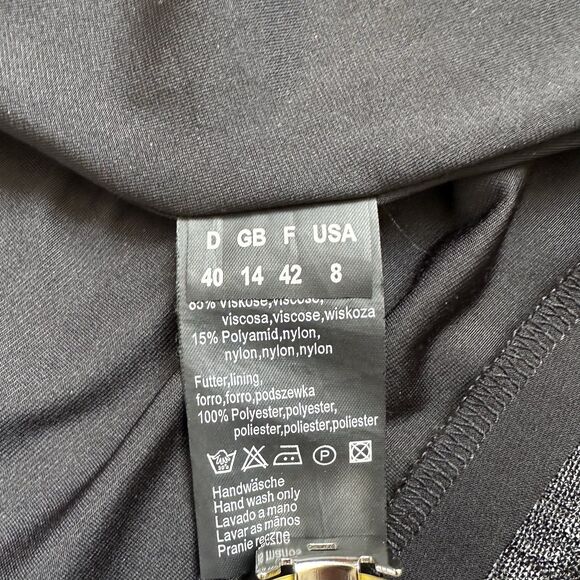 Black Pleated Maxi Skirt Women’s Size 8 Long Viscose Flair & Flowy - Picture 8 of 8